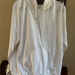 White Studded Hoodie